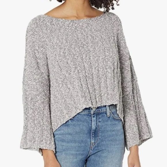 Free People ~ Good Day Pullover Slouchy Boxy Ribbed Cropped Sweater in size XS - Picture 1 of 13